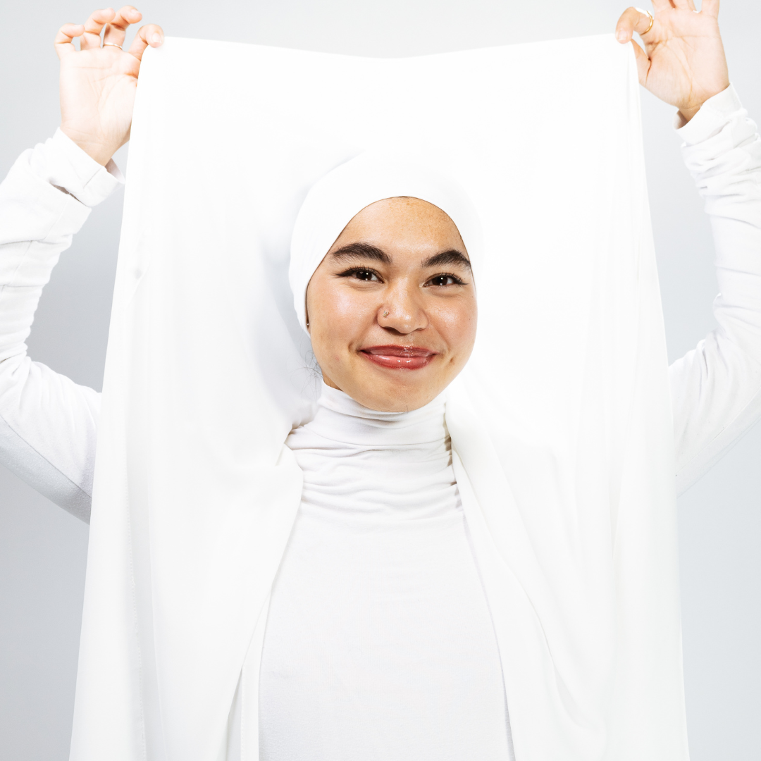 Instant-Hijab Chiffon – Weiß