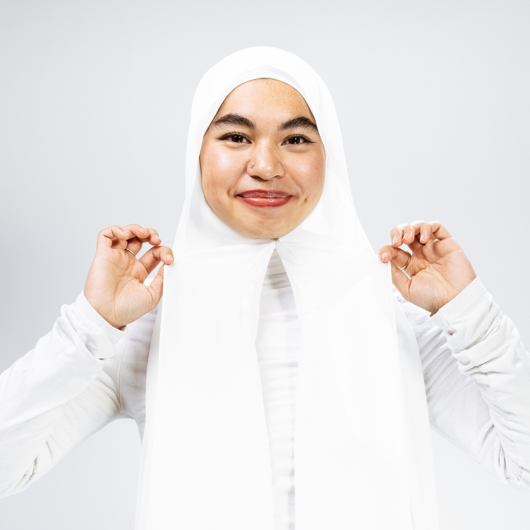Instant-Hijab Chiffon – Weiß