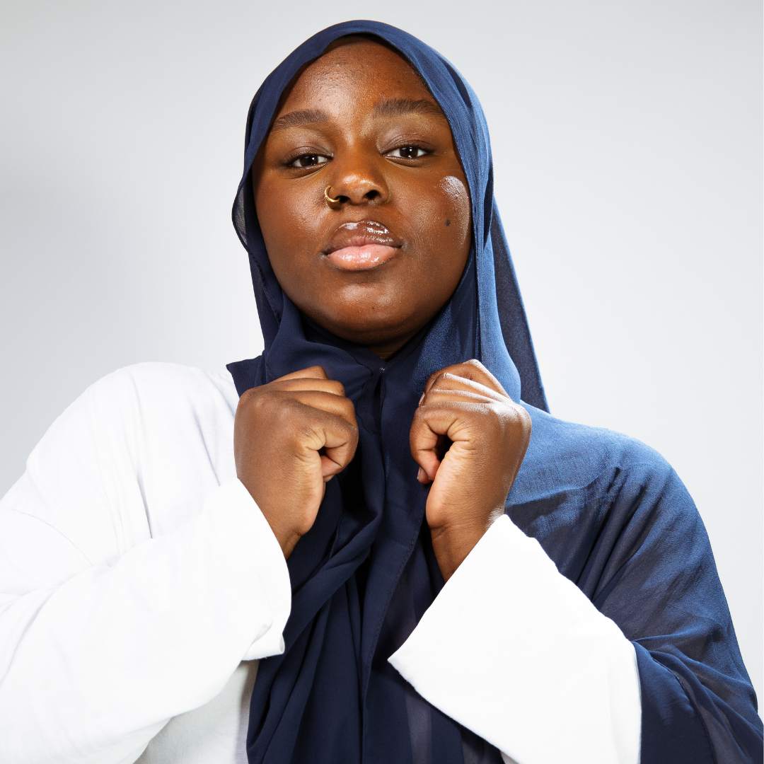 Instant-Hijab Chiffon – Nachtblau