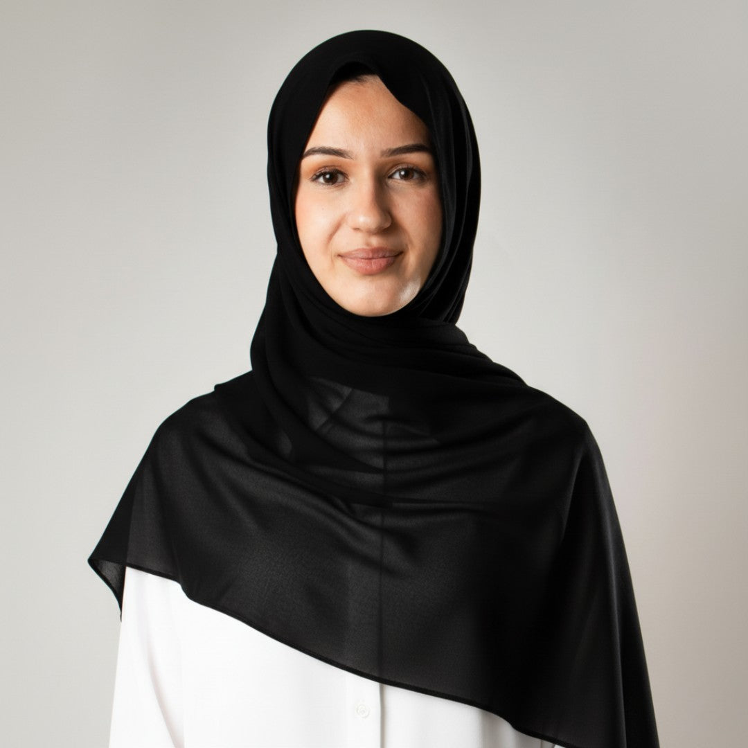 Instant-Hijab Chiffon – Schwarz